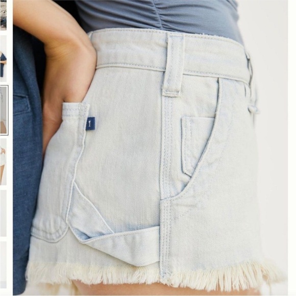 NWT Anthropologie x Pilcro Shortie Shorts Light Denim Frayed Hem 30 - Picture 2 of 8